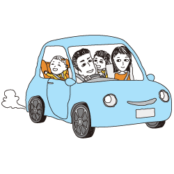 パパノミカタ　家族でドライブのイメージ