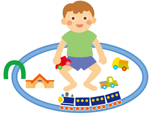イメージ・男の子とおもちゃの電車